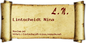 Lintscheidt Nina névjegykártya